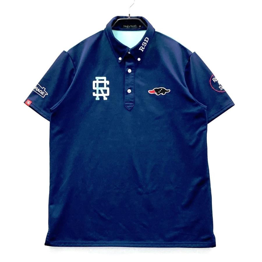 【美品】rough&swell　半袖ポロシャツ ROUGH&SWELL ラフアンドスウェル 半袖ポロシャツ ネイビー系 M ゴルフ