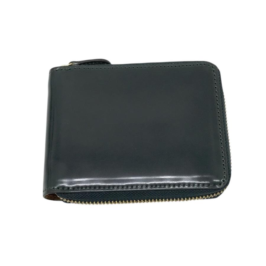 ROCADO ラウンドファスナー 二つ折り財布 シェルコードバン グリーン系