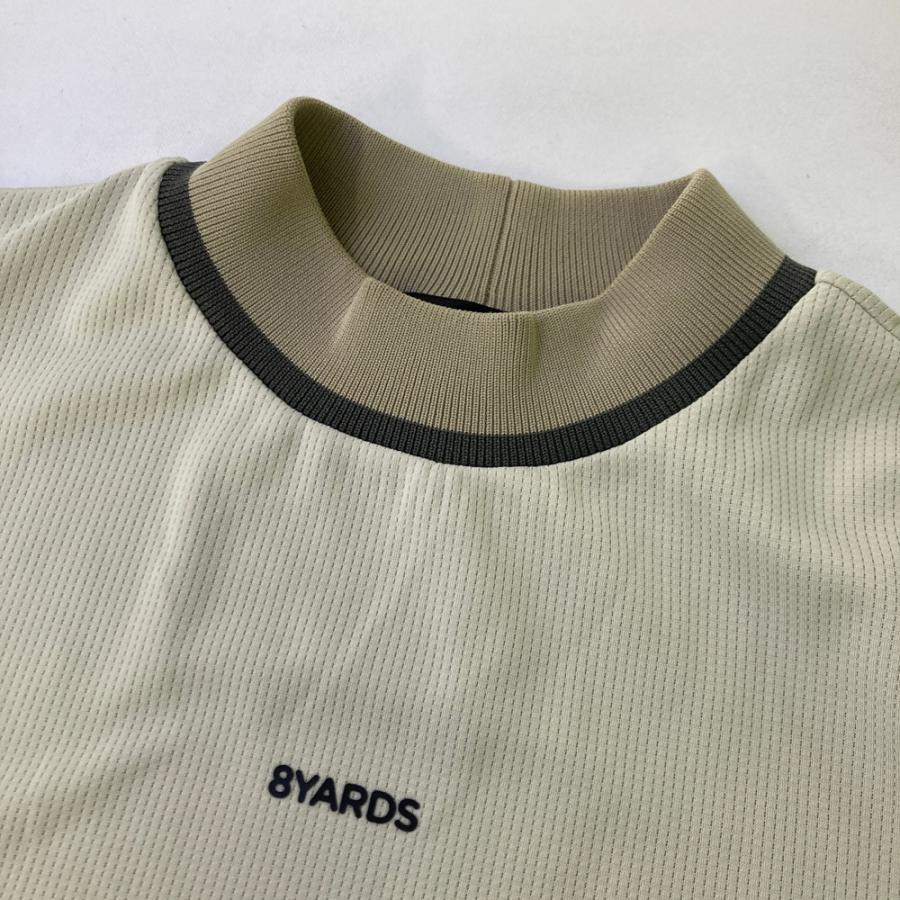 8YARDS ハチヤーズ ハイネック 半袖Tシャツ ベージュ系 S ゴルフウェア