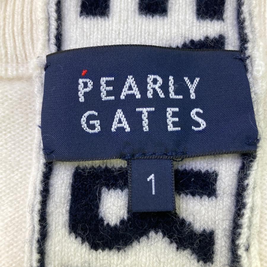 サイズ：1 PEARLY GATES パーリーゲイツ 2023年モデル カシミヤ ニットセーター  ホワイト系 [240101455470] ゴルフウェア レディース ストスト PEARLY GATES パーリーゲイツ 2023年モデル カシミヤ ニットジップ