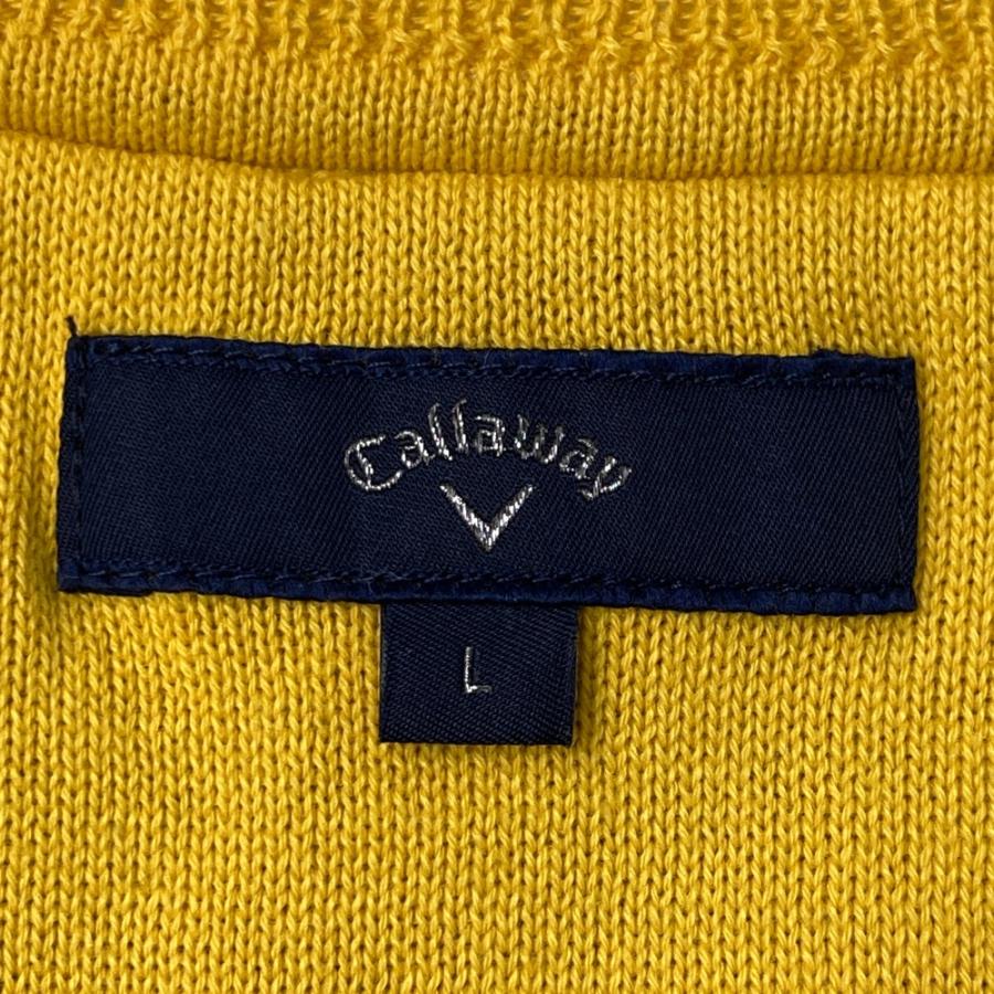 （未使用/40%OFF）Callaway イエロー Vネック ベスト LL CALLAWAY キャロウェイ Vネック ニットベスト イエロー系 L ゴルフ