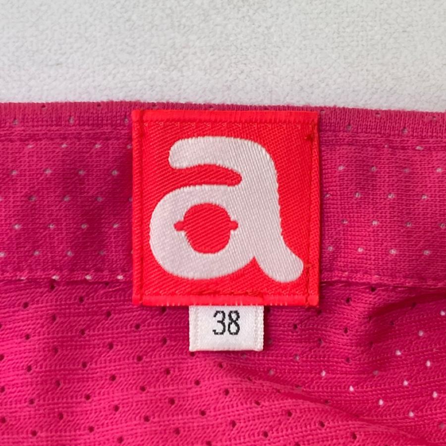 ARCHIVIO アルチビオ 半袖ポロシャツ メッシュ フリル ピンク系 38