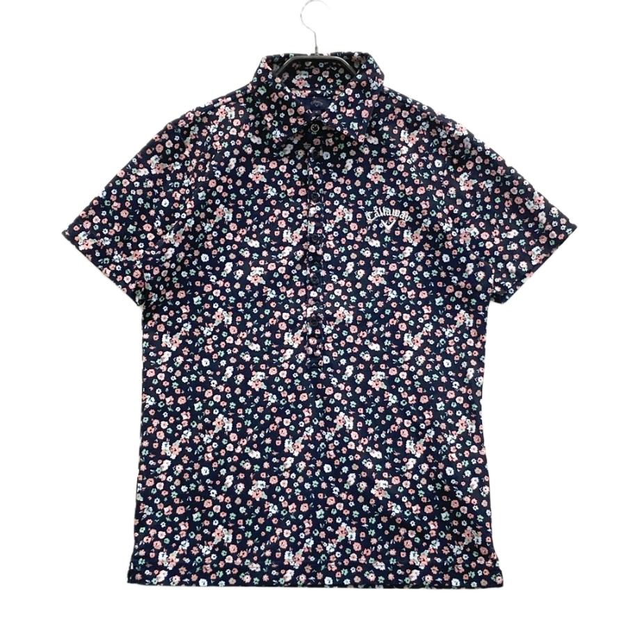 Callaway 花柄 ポロシャツ L CALLAWAY キャロウェイ 半袖ポロシャツ 花柄 ブラック系 M ゴルフ