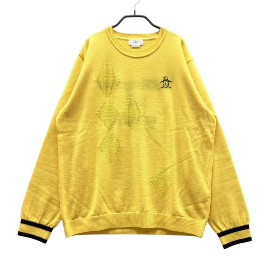 サイズ：3L MUNSING WEAR マンシングウェア 2024年モデル 長袖 ニットセーター アーガイル柄 イエロー系 [240101558415] ゴルフウェア レディース ストスト Munsingwear（マンシングウェア） 2024年モデル 長袖 ニットセーター
