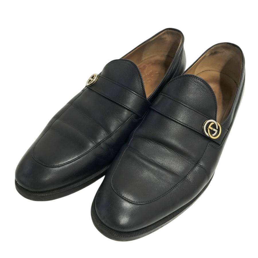 GUCCI グッチ 309019 レザーシューズ ローファー ブラック系 6 1/2