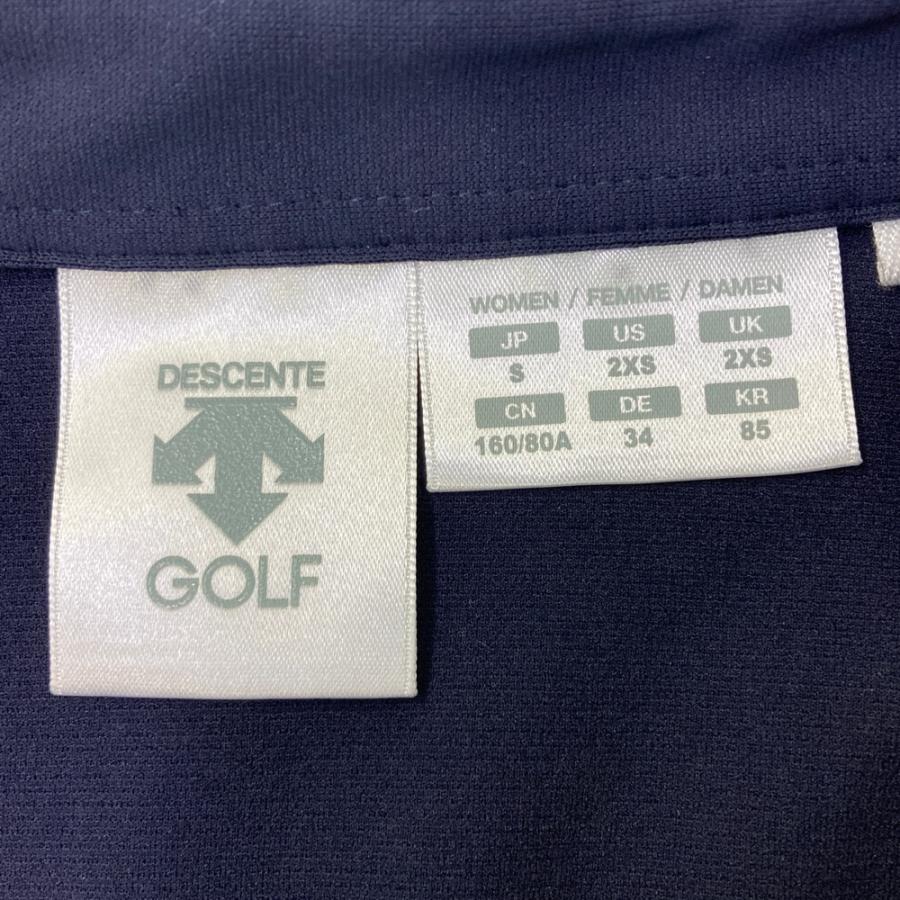 DESCENTE GOLF デサントゴルフ 長袖ポロシャツ ネイビー系 S ゴルフ