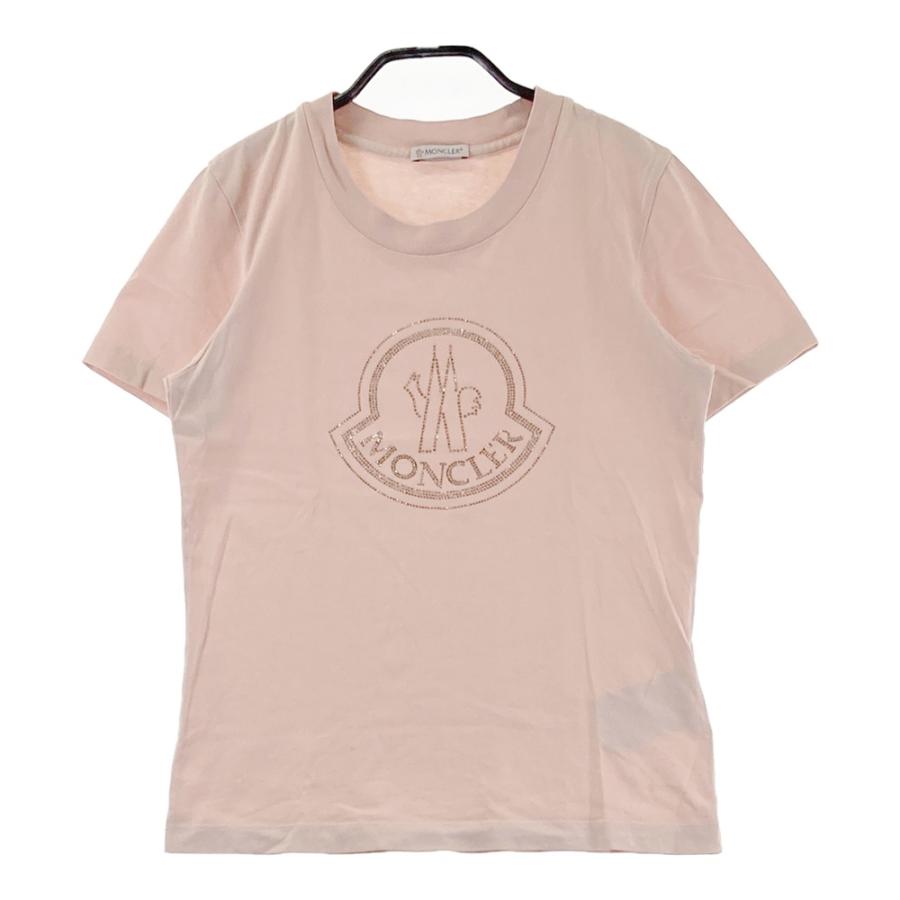 モンクレール　ラインストーン　ロゴ入り半袖Tシャツ XS レディース　黒 MONCLER（モンクレール） 半袖Tシャツ 8C00034 829FB レディース