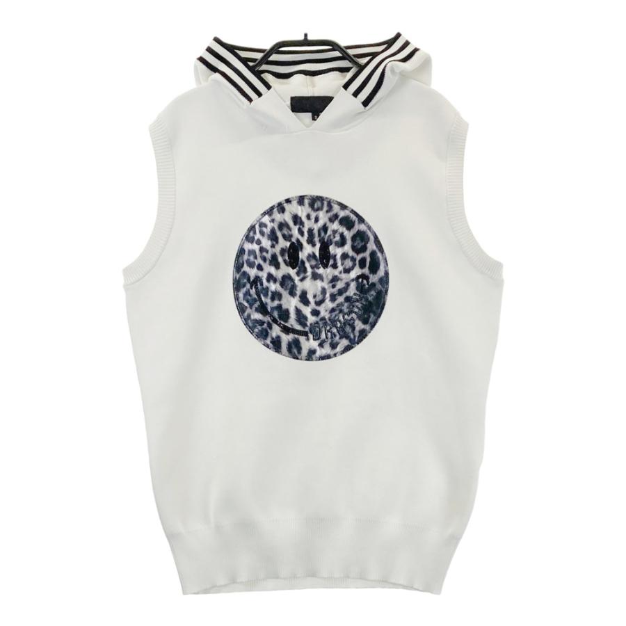 Dance With Dragon レディースベスト ホワイト新品未使用 DANCE WITH DRAGON ダンスウィズドラゴン フード付 ニットベスト