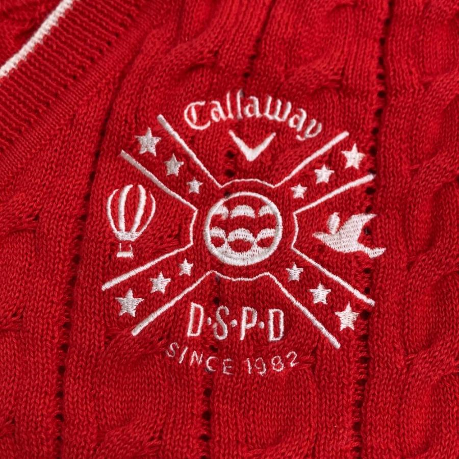 Callaway（キャロウェイ） ニットセーター 刺繍 レッド系 M ゴルフ