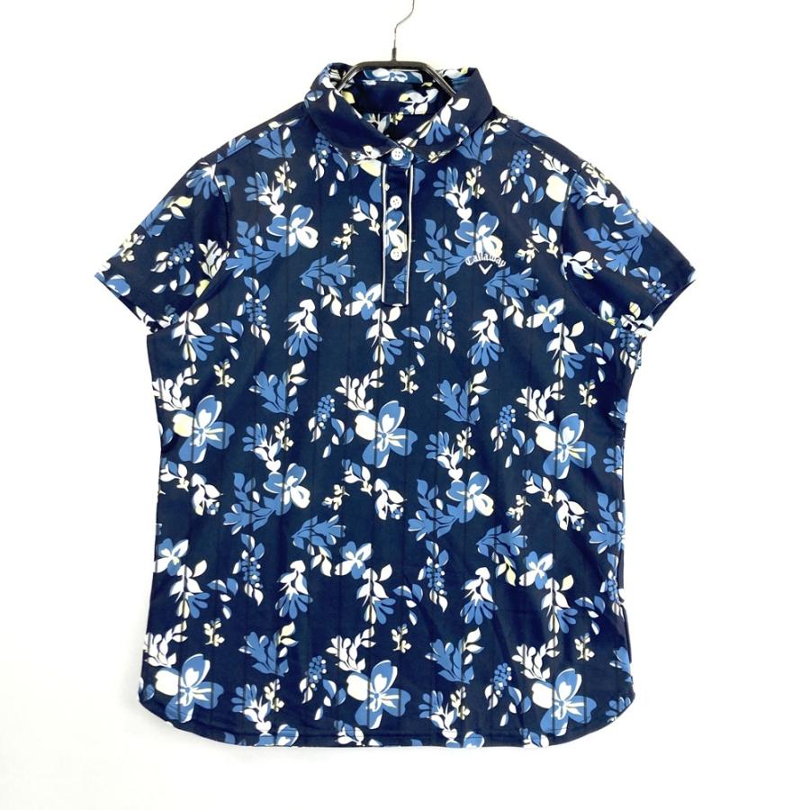 CALLAWAY キャロウェイ 2023年モデル 半袖ポロシャツ 総柄 ネイビー系