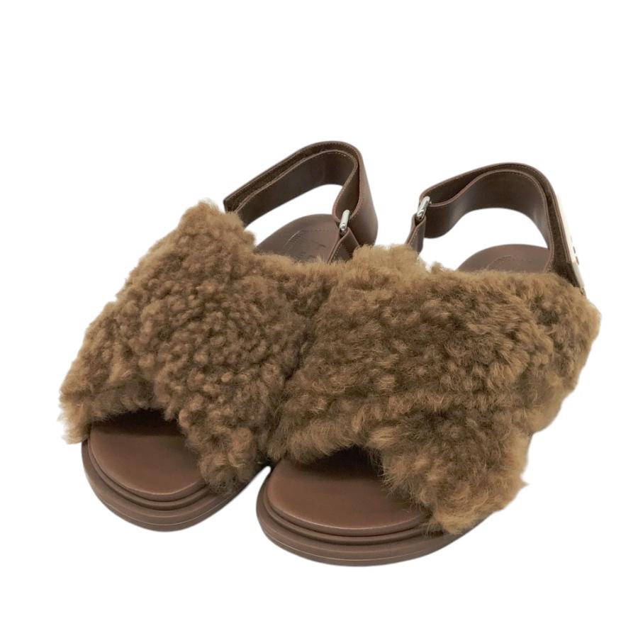 MARNI フェイクファーサンダル MARNI（マルニ） ファー サンダル ブラウン系 37 レディース