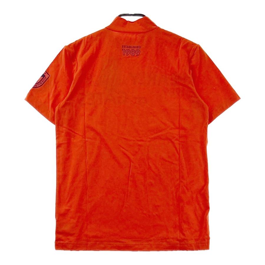 サイズ：3 PEARLY GATES パーリーゲイツ  フロントロゴ ハイネック半袖Tシャツ  オレンジ系 [240101561628] ゴルフウェア メンズ ストスト 新品】PEARLY GATES パーリーゲイツ フロントロゴ ハイネック半袖T