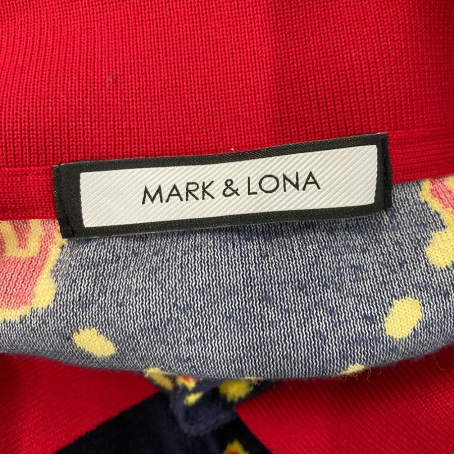 MARK&LONA マークアンドロナ 半袖オールインワン ベロア調 総柄 ネイビー系 38 ゴルフウェア レディース_2