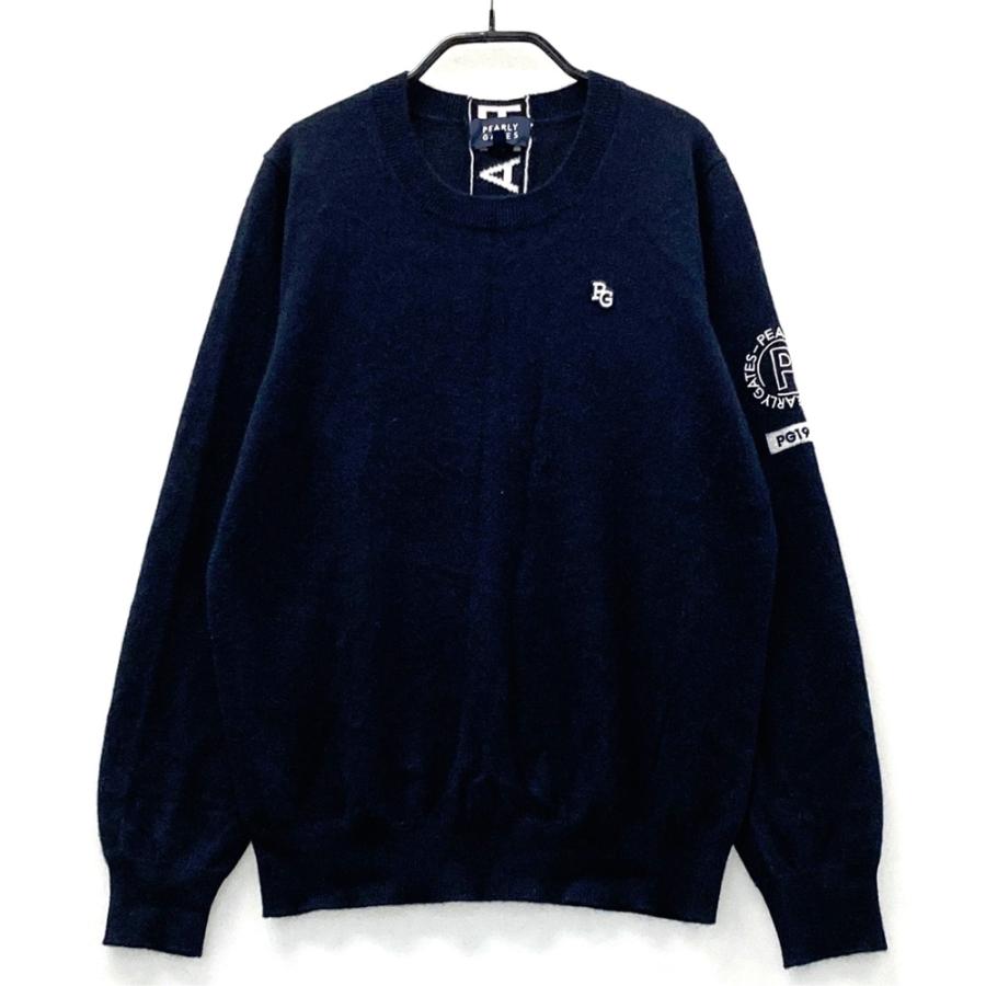 J6123 新品 パーリーゲイツ ピュアカシミヤ ロゴニット ネイビー 5(L) PEARLY GATES パーリーゲイツ 2023年モデル カシミヤ ニットセーター