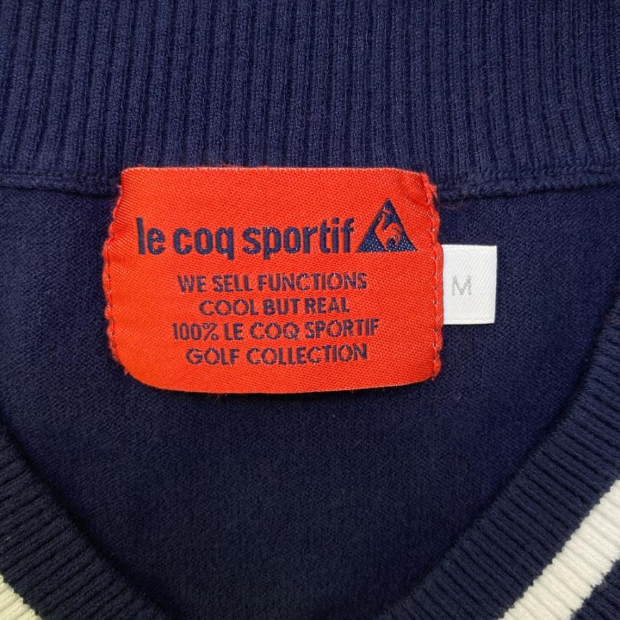 LE COQ GOLF ルコックゴルフ ニットベスト ネイビー系 M ゴルフウェア