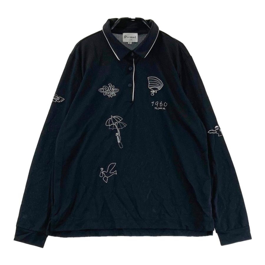 PICONE CLUB ピッコーネクラブ 長袖ポロシャツ ブラック系 3 ゴルフ