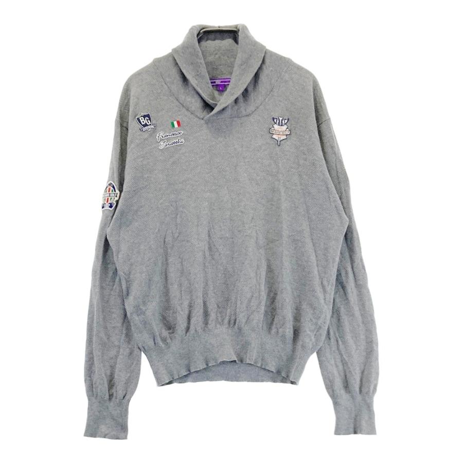 BEAMS GOLF ビームスゴルフ カシミヤ混 襟付 ニットセーター グレー系