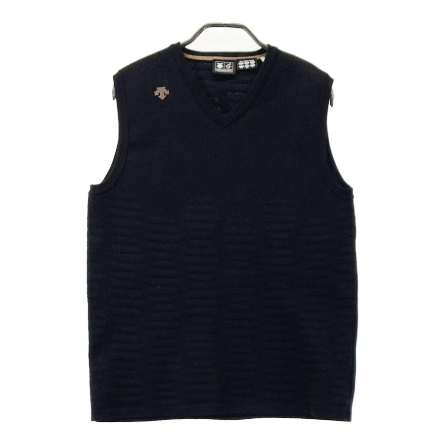 DESCENTE GOLF デサントゴルフ Vネック ニットベスト ブラック系 M