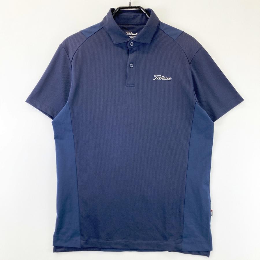 タイトリスト ゴルフ ウェア メンズ トップス ポロシャツ 半袖人気 新品】タイトリスト 半袖ポロシャツ 黒×グレー 袖背面ボーダー COOL
