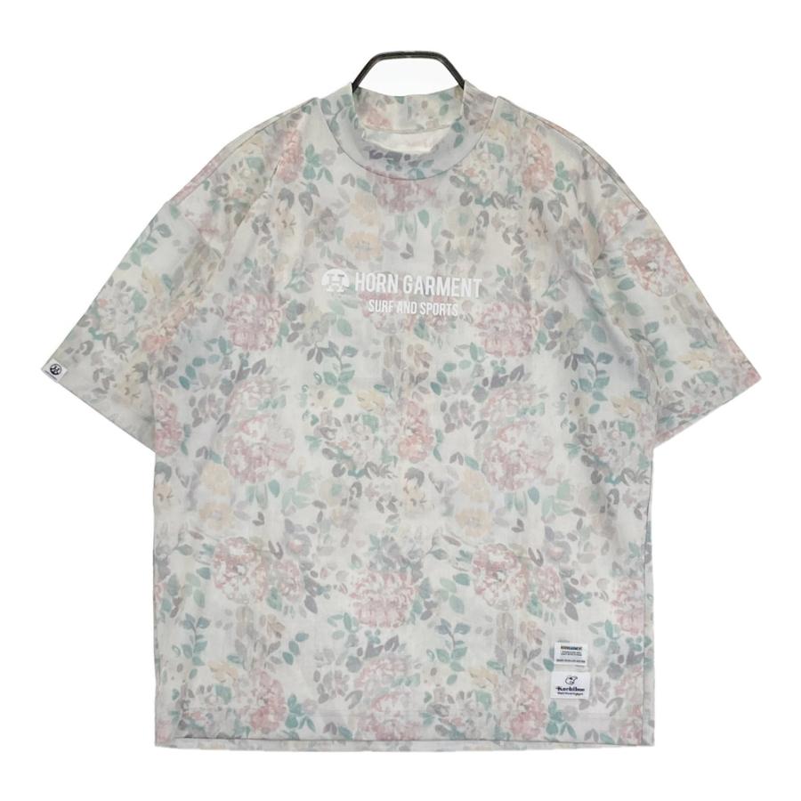 サイズ：48 HORN GMT ホーン ガーメント ×KUCHIBUE GOLF 2024年モデル モックネック 半袖 Tシャツ 花柄 カーキ系 [240101428416] ゴルフウェア メンズ ストスト HORN GARMENT HORN GMT ホーン ガーメント × Kuchibue Golf Gentleman