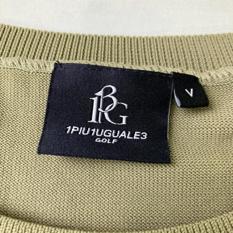 1PIU1UGUALE3 GOLF ニットベスト ブラウン系 5 ゴルフウェア メンズ
