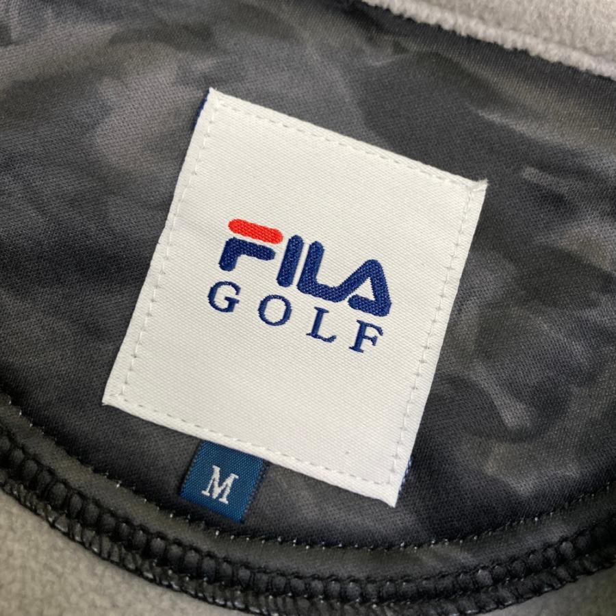 サイズ：M FILA GOLF フィラゴルフ  裏起毛ジップジャケット 総柄 グレー系 [240101565002] ゴルフウェア メンズ ストスト FILA GOLF 【新品】FILA フィラゴルフ 裏起毛ジップジャケット 総柄