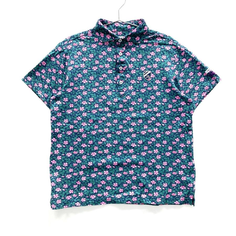 00s archive pretty green ユニオンジャック柄 ポロシャツ JACK BUNNY ジャックバニー ×LIBERTY 半袖ポロシャツ 花柄 グリーン系