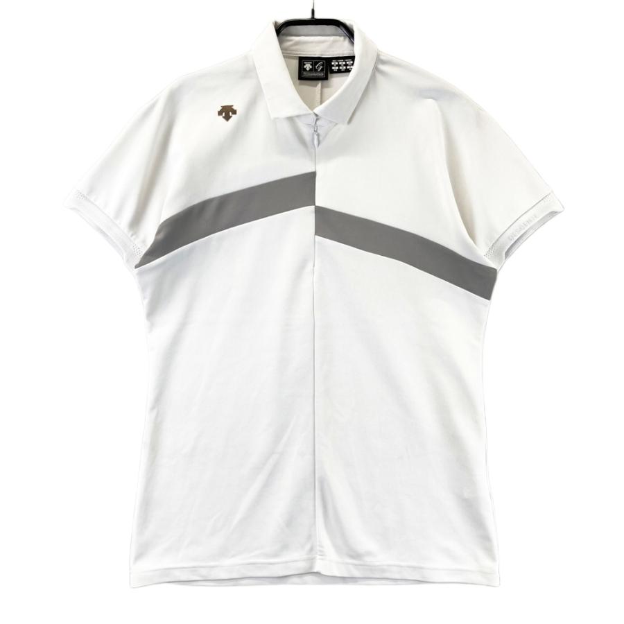 DESCENTE GOLF デサントゴルフ ハーフジップ 半袖ポロシャツ ホワイト