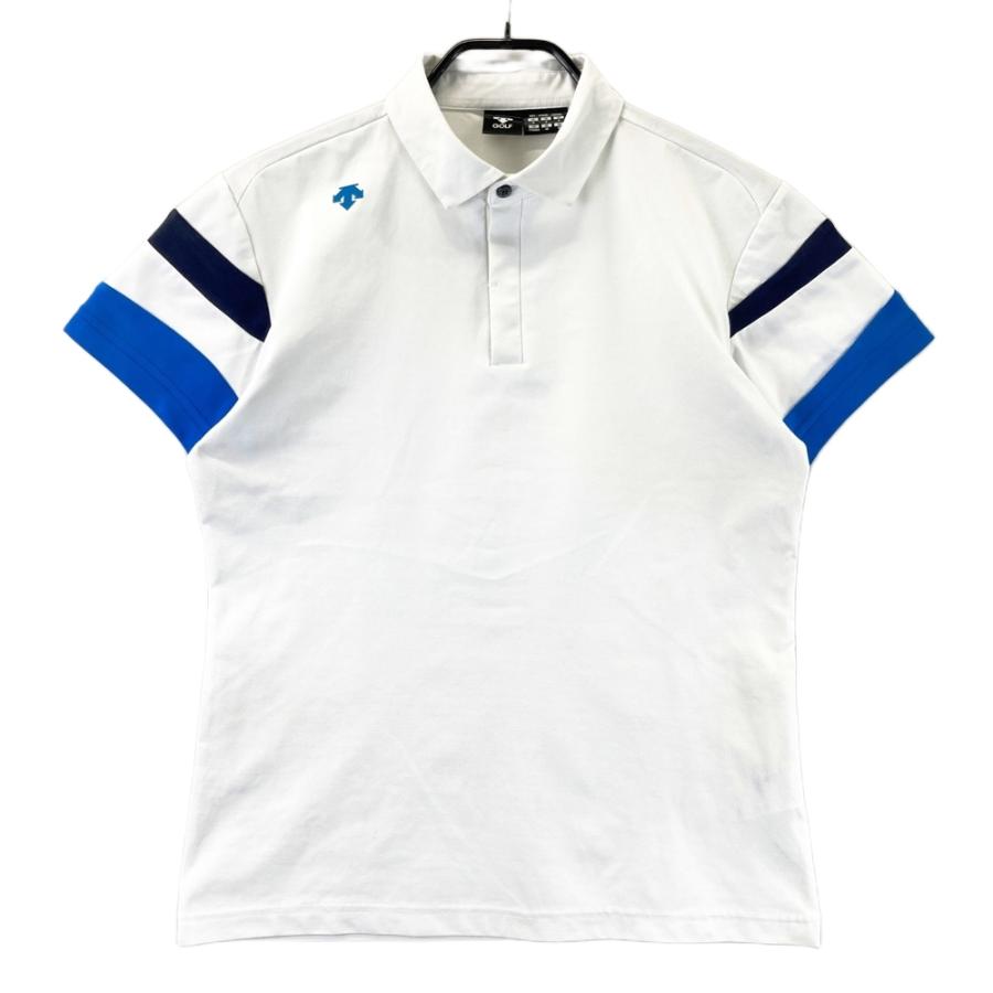 DESCENTE GOLF ポロシャツ ホワイト Lサイズ DESCENTE GOLF デサントゴルフ 半袖ポロシャツ ホワイト系 M ゴルフ