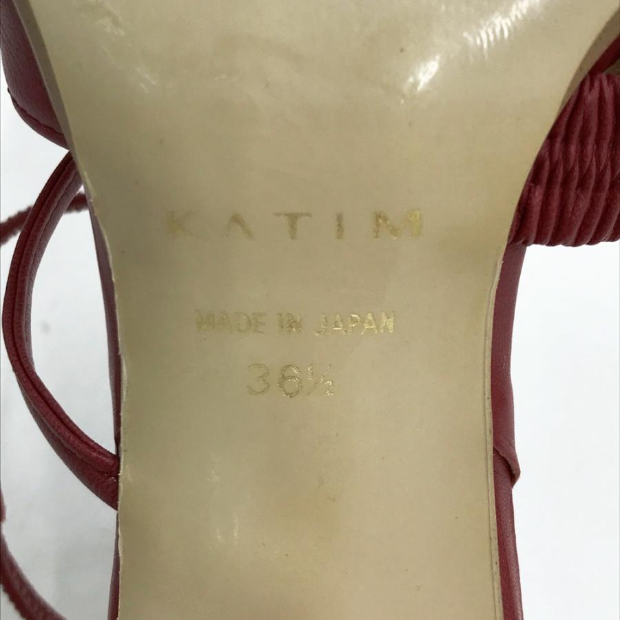 KATIM カチム チューブストラップ サンダル レザー レッド系 36 1/2 レディース_7