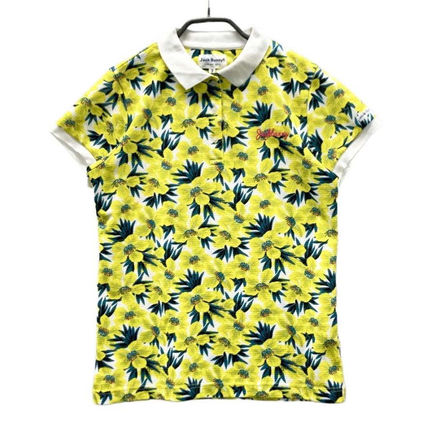 JACK BUNNY ジャックバニー 半袖ポロシャツ 花柄 ホワイト系 2 ゴルフ
