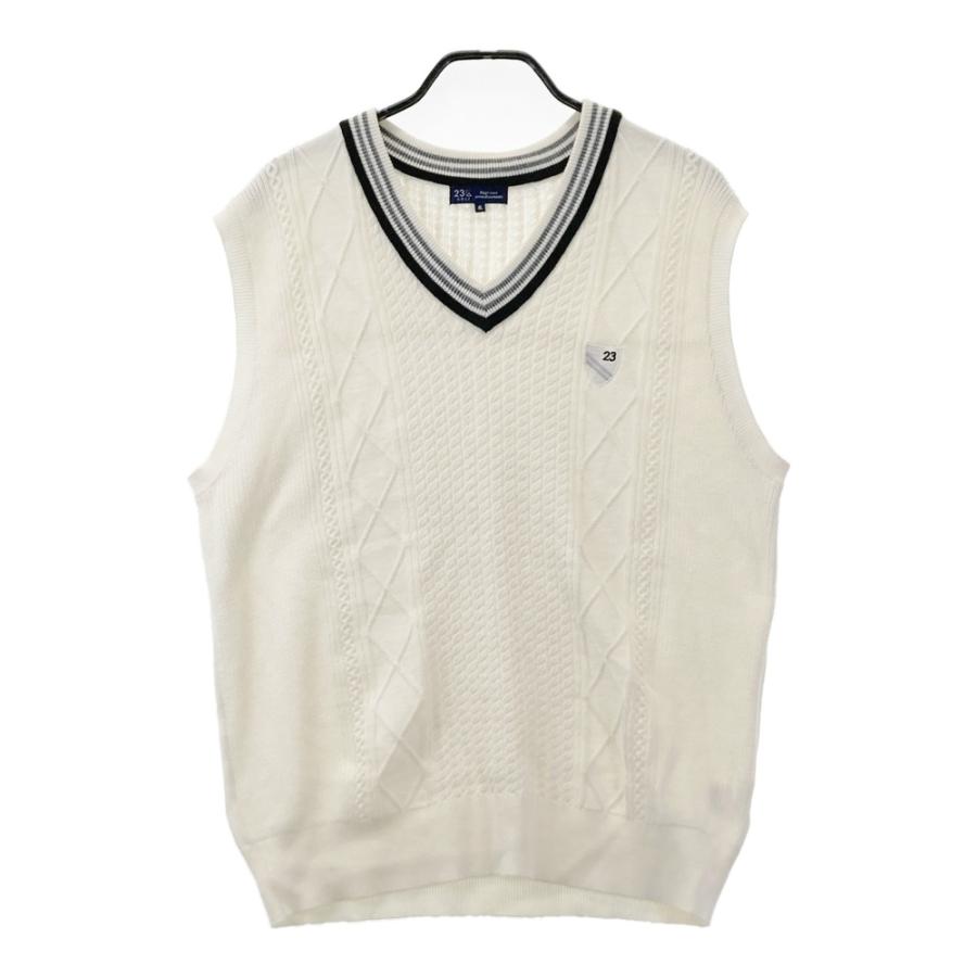 23区GOLF ニジュウサンクゴルフ ニットベスト ホワイト系 4L ゴルフ