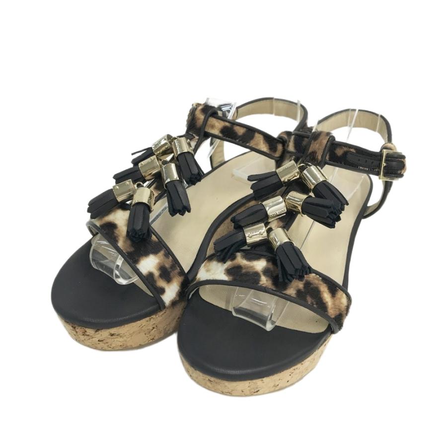 JIMMY CHOO ジミーチュウ 141NERINE コルク ウェッジサンダル タッセル 