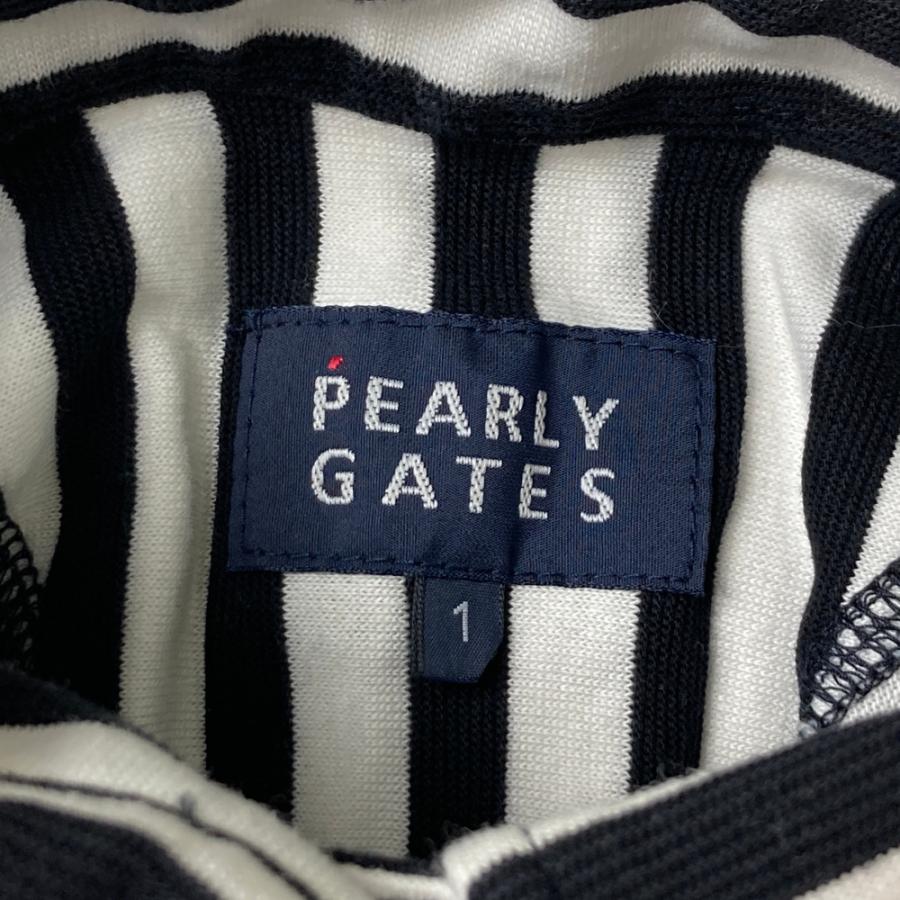 PEARLY GATES パーリーゲイツ 長袖ポロシャツ ストライプ ホワイト系 1
