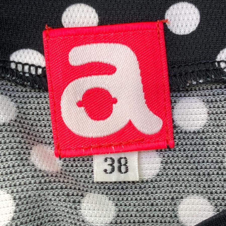 サイズ：38 ARCHIVIO アルチビオ  ハイネック 半袖Tシャツ ドット柄 ブラック系 [240101568508] ゴルフウェア レディース ストスト ARCHIVIO アルチビオ ハイネック 半袖Tシャツ ドット柄 ブラック系 38