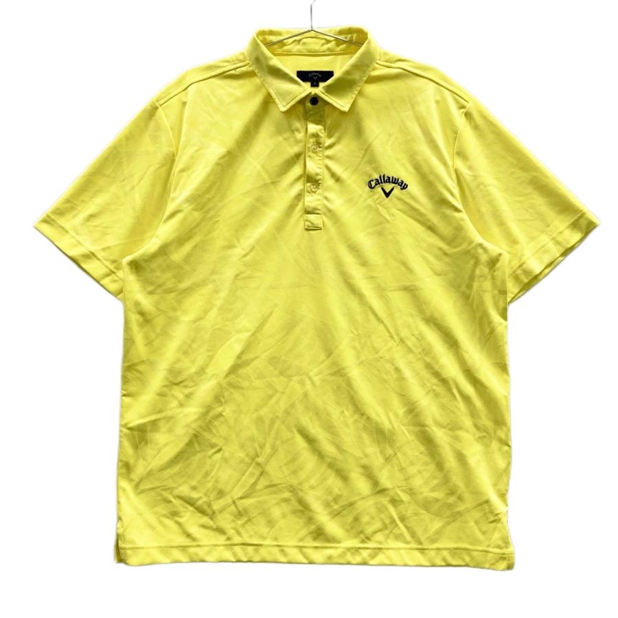 CALLAWAY キャロウェイ 半袖ポロシャツ 総柄 イエロー系 3L ゴルフ