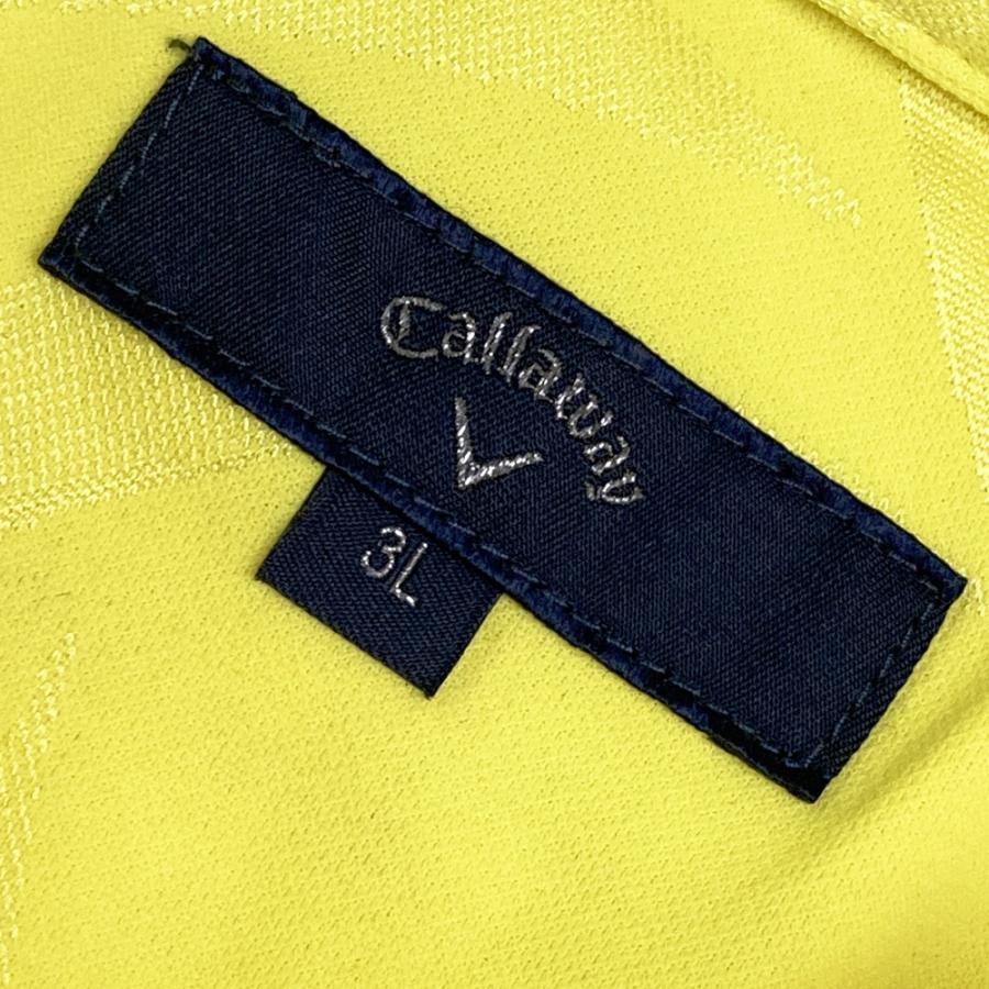 CALLAWAY キャロウェイ 半袖ポロシャツ 総柄 イエロー系 3L ゴルフ