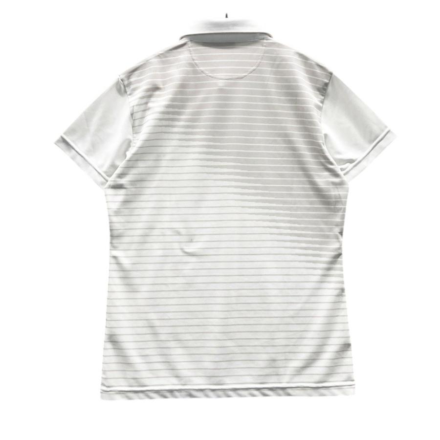 DESCENTE GOLF デサントゴルフ 半袖ポロシャツ ボーダー柄 ホワイト系