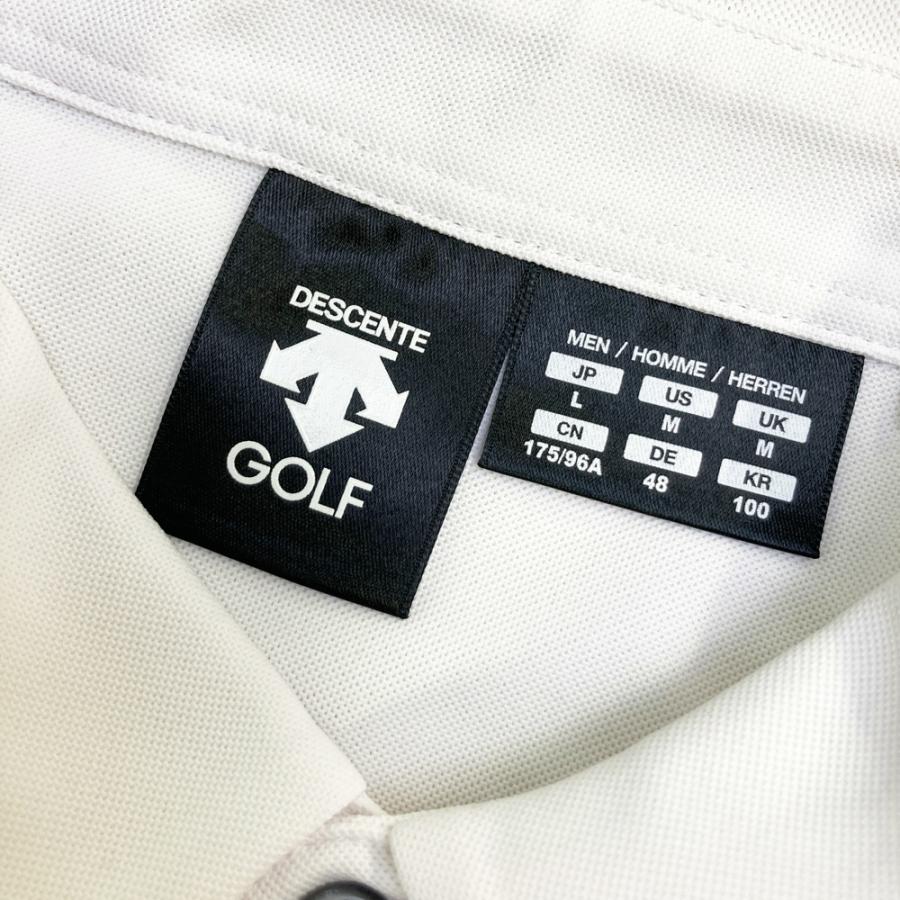 DESCENTE GOLF デサントゴルフ 半袖ポロシャツ ボーダー柄 ホワイト系