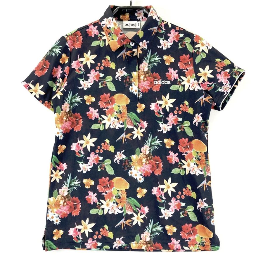ADIDAS GOLF アディダスゴルフ ; N65975 半袖ポロシャツ 花柄 ネイビー