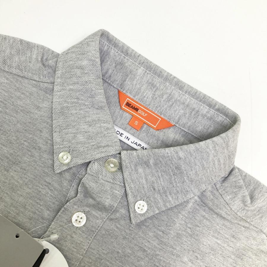 【新品】BEAMS GOLF ビームスゴルフ  半袖ポロシャツ ボタンダウン  グレー系 S ゴルフウェア メンズの画像
