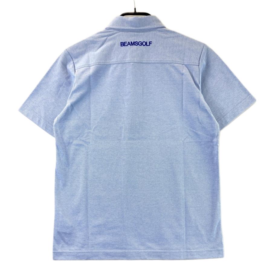 【新品】BEAMS GOLF ビームスゴルフ  半袖ポロシャツ ボタンダウン  ブルー系 S ゴルフウェア メンズの画像