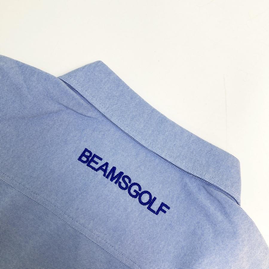 【新品】BEAMS GOLF ビームスゴルフ  半袖ポロシャツ ボタンダウン  ブルー系 S ゴルフウェア メンズの画像