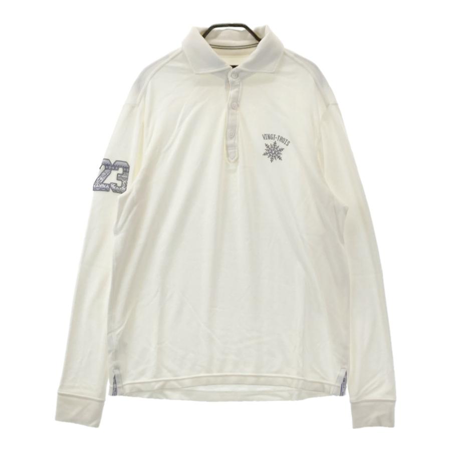 23区GOLF ニジュウサンクゴルフ 長袖ポロシャツ ホワイト系 LL ゴルフ