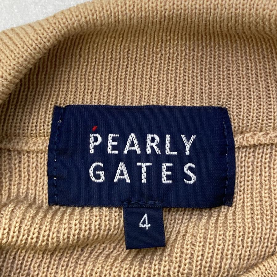 PEARLY GATES パーリーゲイツ 2022年 ハイネック ニットセーター ヒョウ柄 レオパード ベージュ系 4 ゴルフウェア メンズの画像
