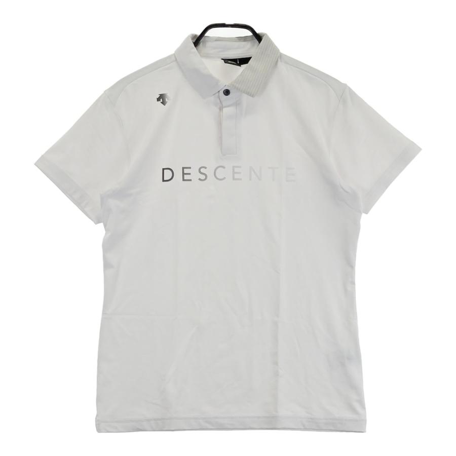 新品未使用品　DESCENTE GOLF デサントゴルフ　半袖シャツ DESCENTE GOLF デサントゴルフ 半袖ポロシャツ ホワイト系 M ゴルフ