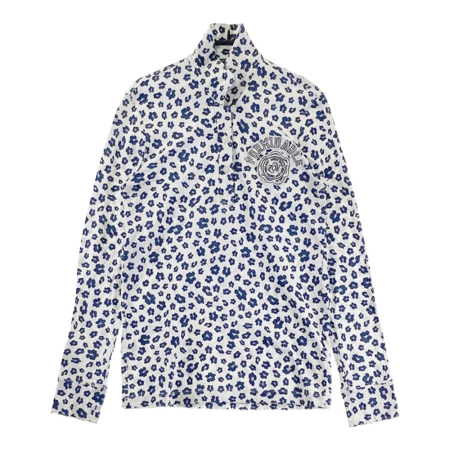 ZOY ゾーイ 幾何学模様 ポロシャツ サイズ3 ZOY ゾーイ 長袖ポロシャツ ホワイト系 38 ゴルフウェア レディース