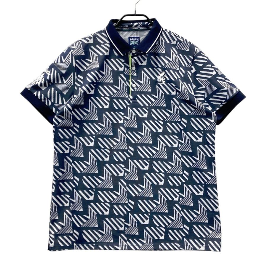 Admiral（アドミラル） 半袖ポロシャツ 総柄 ネイビー系 XL ゴルフ