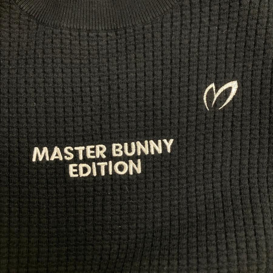 サイズ：5 MASTER BUNNY EDITION マスターバニーエディション  ニットセーター ワッフル編み  ブラック系 [240101571725] ゴルフウェア メンズ ストスト MASTER BUNNY EDITION（マスターバニーエディション） 【新品】MASTER