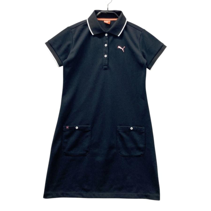 PUMA GOLF プーマゴルフ 半袖ポロ ワンピース ブラック系 S ゴルフ